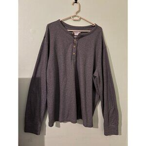 Goodfellow & Co Men’s XL Gray Waffle Knit Thermal Henley Long Sleeve Shirt Casua